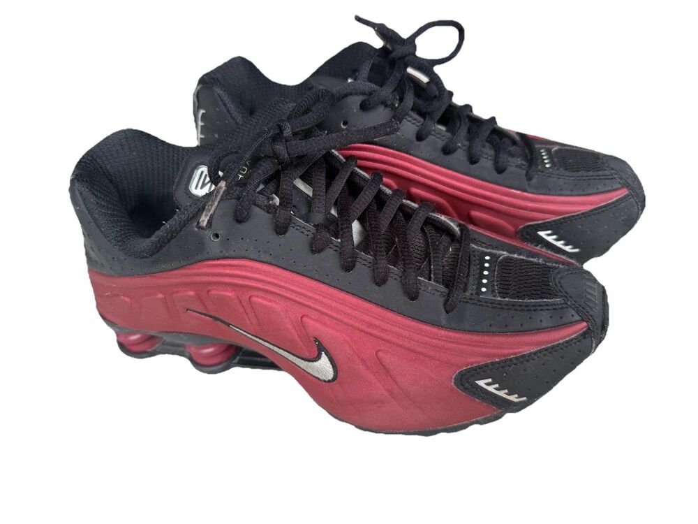 Nike Shox R4 Black Silver Team Red Sneakers AR3565-009 Women’s Size 7 - Picture 3 of 10